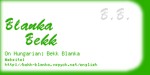 blanka bekk business card